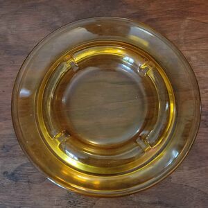 Vintabe Large 6.5" Amber Glass Ashtray